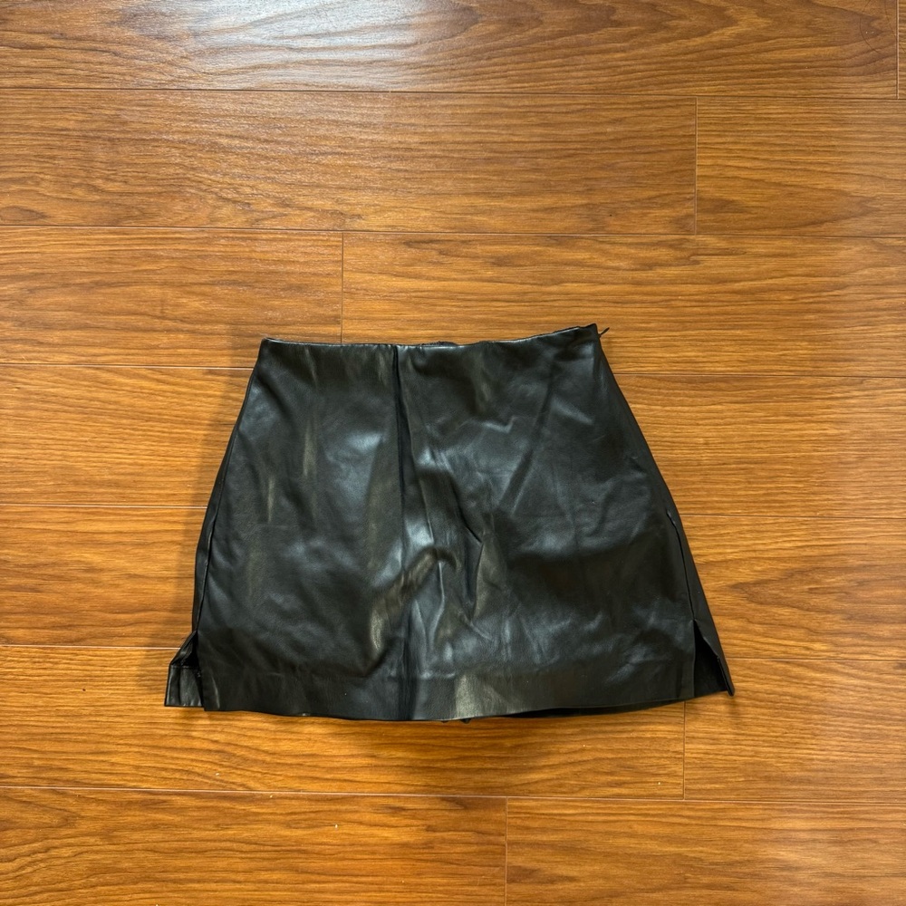 Express Black Faux Leather Mini Skirt